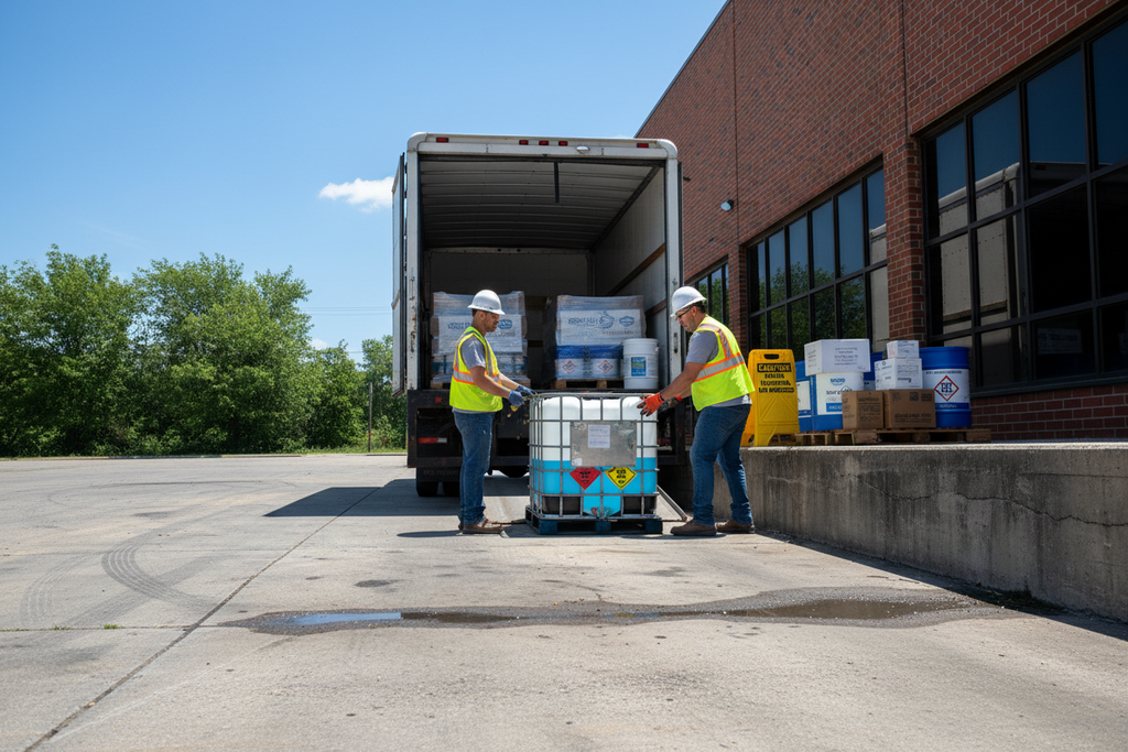 again. the concrete loading dock is outside