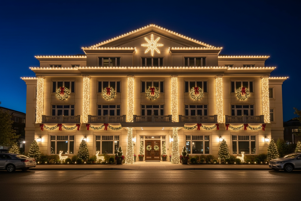 commercial christmas light installationo