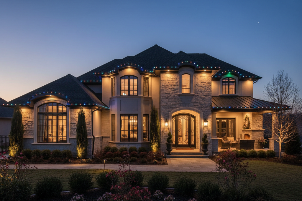 give me an image of a residential property who has InvisilLights installed